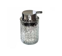 Practical Countertop Soap Dispenser Foam Hand Pressed Soap Dispenser Clear Glass Soap Bottle with Silver Pump Head Bath Container popular