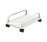 Practical CPU Stand Portable Moveable PC Host Holder Office Desktop PC Case Base with 4 Rolling Caster Wheels Gaming PC Holder Home Office(White)