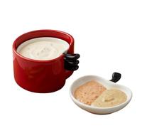 Practical Dipping Sauce Cup Ceramic Serving Bowl for Side Dishes Soy Sauce Bowl for Butter, Cream, Sweets, Snack Items, Chips, Dressing, Preparing Sushi, Nü