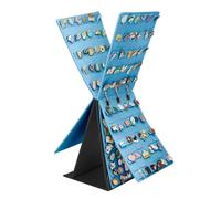 Practical Felt Pin Display Stand Large Capacity Foldable Badge Cases 5 Pages Flip Top Storage Binder Home Accessory for Collecting Pins(Blue)