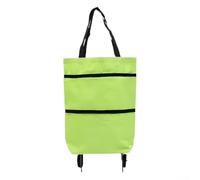 Practical Foldable Shopping Trolley with Fixed Bag Compartment for Grocery Hauling, For Home Organization, and Travel Support (Is green)