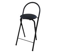 Practical Folding Bar Stool Height Adjustable Counter Stool for Indoor & Outdoor Use 60cm Black Portable Bar Chair
