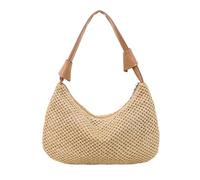 Practical Friendly Woven Beach Bag For Women Large Capacity Handbag Fashion Top Handle Purse With Zipper Closure Practical Woven Purse