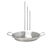 Practical Grills Skewers Rack Vertical Cooking Systems 3 Spikes Stainless Steel Easy to Use Design BBQ Skewers Stainless Steel Spit Stand