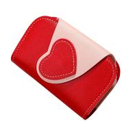 Practical Heart Shaped Keychain Case Wallet with 6 Hooks and Card Slots for Keeping Safe and Tidy At Home Outdoor Pouches
