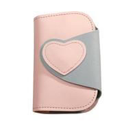 Practical Heart Shaped Keychain Case Wallet with 6 Hooks and Card Slots for Keeping Safe and Tidy At Home Outdoor Stylish PU Leather Holder Multiple Hooks Safe Closure Compact for Women Men