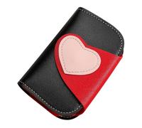 Practical Heart Shaped Keychain Case Wallet with 6 Hooks and Card Slots for Keeping Safe and Tidy At Home Outdoor Pouches