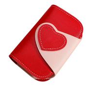 Practical Heart Shaped Keychain Case Wallet with 6 Hooks and Card Slots for Keeping Safe and Tidy At Home Outdoor Wallet