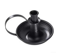 Practical Iron Candle Holder with Handle Stylish Addition for For home Decor and Various Events (Large Black)