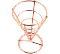 Practical Lightweight Iron French Fry Serving Rack with Tapered Cone Holder for Cafe and Home Use, Stylish Simple Snack Basket for Fish and Chips or Appetizer DisplayNice Design