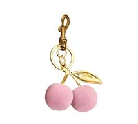 Practical Lovely Cherrys Keyring with Double Leaf Detail Craft from Sturdy Alloy Materials for Bags and Keys Decoration Cherrys Pendant