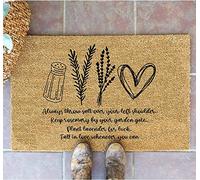 Practical Magic Door mat,Always Throw Salt Over Your Left Shoulder,Keep Rosemary by Your Garden gate,Non Slip Floor Mat for Home Bathroom Kitchen Entrance 36X24 Inch
