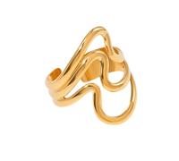 Practical Men's and Women's Gothic Styles Patchwork Shaped Rings Unique Designs Jewelry for Parties Wedding Supplies Gold Color Rings