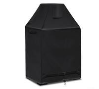 Practical Outdoor Fireplace Cover with Air Vents Designed to Reduce Rust and Moisture Accumulation