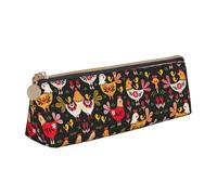 Practical Pencil Pouch Cute Rooster Chickens Pen Bag Lightweight Stationery Pouchs for Teenage School College