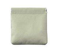 Practical PU 1eather Change Holder Card Organized Easy Access Coin Case Secure Spring Frame for Women and Man, Green
