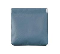 Practical PU 1eather Change Holder Card Organized Easy Access Coin Case Secure Spring Frame for Women and Man, Blue
