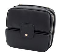 Practical PU Makeup Organized Multiple Pockets Ergonomic Cosmetic Pouches Toiletry Storage Case for Women Travel Essential Lightweight Portable Makeup Bag, Black, Mass Beauty