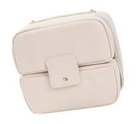 Practical PU Makeup Organized Multiple Pockets Ergonomic Cosmetic Pouches Toiletry Storage Case for Women Travel Essential Cosmetic Storage Case, Beige, Mass Beauty
