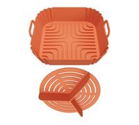 Practical Rectangular Liners, Air Fryers Accessories, Tangerine | Rectangular Silicone Liners, Safe Cooking Mats for Busy Professional, Suitable for Kitchen Cooking Use