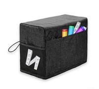 Practical Sewing Machine Dust Cover with Zipper and Side Pockets for Organization (Black)