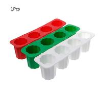 Practical Silicone 4-Cup Shaped Shot Wine Glass Freeze Mold Maker Tool Tray with Bin Silicone