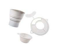 Practical Silicone Baking Tools Collection with Long Flour, White | Anti Spill Cover with Measuring Bowl for Stand Mixer Cooking Equipment with Extended Flour Funnel