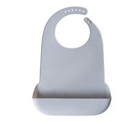 Practical Silicone Bib Washable Eating Aid Dining Protector Solid Feeding Burp Cloth Drooling Bib For Adults Seniors