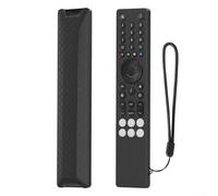 Practical Silicone Remote Control Case for TCL RC833A with Secure Lanyard Attachment (Black)