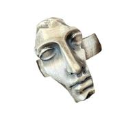Practical Simple Adjustable Open Rings Art Face Sculpture Rings Alloy Texture Perfect for Wedding and Parties Wear Retro Art Face Sculpture Unisex Artistic Jewelry