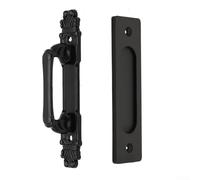 Practical sliding barn door pull with no protruding parts and even pressure distribution across the handle for safer everyday operation (Black A - 216mm)