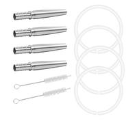 Practical Stainless Steel Maple Syrup Tapping Tool Set 10Pieces Includes Spouts Tubes and Cleaning Brushes Maple Sugaring Equipment