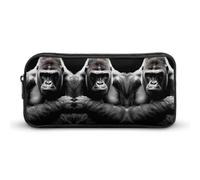 Practical Stationery Pouch Bag Gorilla Thinking Pencil Bag Big Capacity Stationery Storage Bag for Gifts, Stationery Organizer, Student, 20X9X4Cm