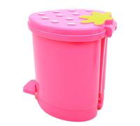 Practical Strawberry Trash Can, Stylish And Beautiful Cute Plastic Garbage Can For Any Desktop Or Bathroom, Small Wastebaskets With Automatic Pop-Up L