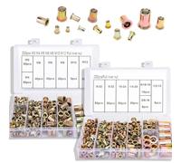 Practical Sturdy Flat Head Rivets Nut Set 400Pieces Sturdy Carbon Steel Nutserts Tool Set Daily Use Craft Supplies Rivets Nut
