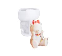 Practical Sturdy Silicone Mold Accessory for Crafting Supplies Lovely 3D Bear Figurines in Resin and Gypsum Materials Multipurpose Mold