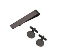 Practical Sturdy Stainless Steel Cufflinks And Tie Clip Set For Formal Event And Office Wear Featuring Modern Look