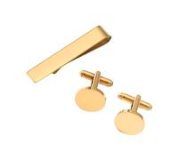 Practical Sturdy Stainless Steel Cufflinks And Tie Clip Set For Formal Event And Office Wear Featuring Modern Look Men's Detail Oriented Fashion
