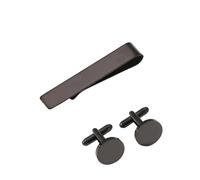 Practical Sturdy Stainless Steel Cufflinks And Tie Clip Set For Formal Event And Office Wear Featuring Modern Look