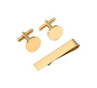 Practical Sturdy Stainless Steel Cufflinks And Tie Clip Set For Formal Event And Office Wear Featuring Modern Look
