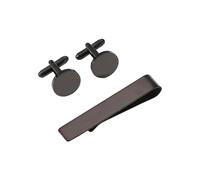 Practical Sturdy Stainless Steel Cufflinks and Tie Clip Set for Formal Event and Wear Featuring Modern Look Stainless Steel Tie Clip