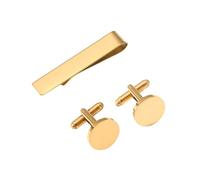 Practical Sturdy Stainless Steel Cufflinks and Tie Clip Set for Formal Event and Wear Featuring Modern Look Stainless Steel Tie Clip