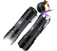 Practical Survival LED Emergency Tactical Flashlight Plasma Lighter Combo, 2-Pack, Water Resistant, Wind Resistant, Rechargeable, Compact, 2-In-1 Tool, White