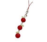 Practical tomato and leaf design, girls fashion accessories key chain, trendy young people, daily use, casual wear, unique phone decoration, フリーサイズ