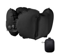 Practical Travel Neck Pillow Double Layers Fabric Designs Air Pumps Storage Box For Business Trip Quick Inflate Pillow With Carrying Case