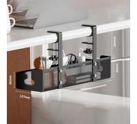 Practical Under Desk Cable Organizer Say Goodbye to Cluttered Workspaces (S-Black)