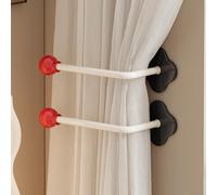 Practical Wall Mounted Curtain Hook No Drill Required for Daily Use in Bathrooms Bedrooms or Utility Rooms (2pcs Red)