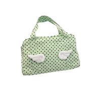 Practical Wear Cosmetic Bag with Design Spacious Travel Toiletry Organizers Portable Carry Handle Stylish Dot Print Travel Handbag, Green, Mass Beauty