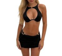 Practical Women Swimsuit Three Piece Quick Dry Low Maintenance Nylon for Water Activities Swimsuit Bathing Suit