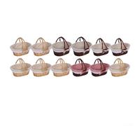 Practical Woven Basket with Sturdy Handle for Carrying Bread Fruits or Snacks Handcrafted from Natural Wicker with Linen Fabric Interior Lining (Original color-L)